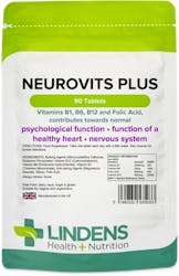 Lindens Health + Nutrition Neurovits Plus (B1, B6, B12, Folic Acid) 90 Tablets
