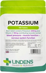 Lindens Health + Nutrition Potassium 200mg 100 Tablets