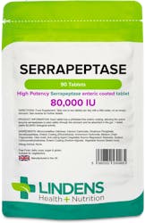 Lindens Health + Nutrition Serrapeptase 80,000IU 90 Tablets