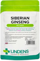 Lindens Health + Nutrition Siberian Ginseng 1000mg 100 Tablets