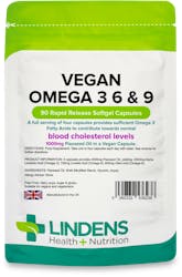 Lindens Health + Nutrition Vegan Omega 3 6 & 9 1000mg 90 Capsules