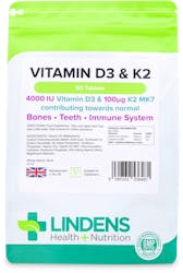 Lindens Vitamin D3 4000IU + K2 90 Tablets