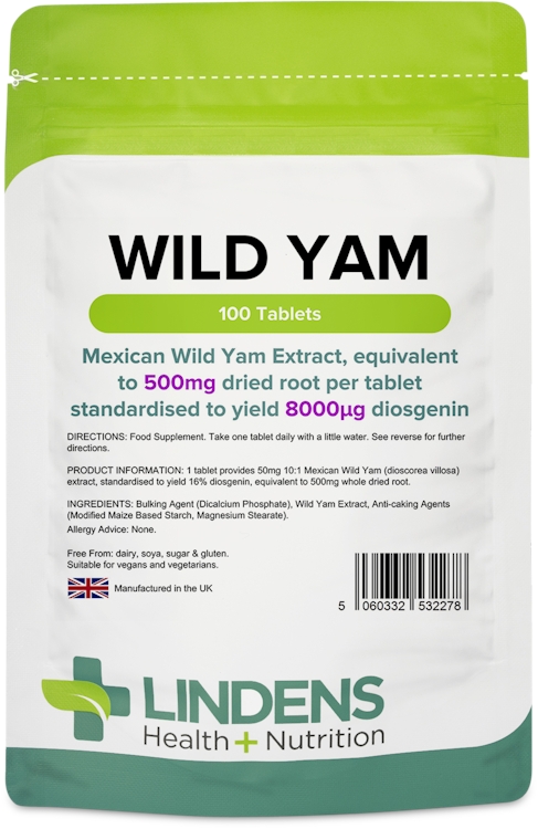 Lindens Health + Nutrition Wild Yam 500mg 100 Tablets