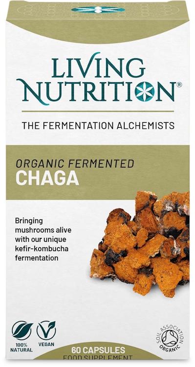 Living Nutrition Kefir-Kombucha + Chaga Mushroom 60 Capsules