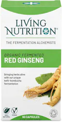 Living Nutrition Organic Fermented Red Ginseng 60 Capsules