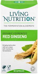 Living Nutrition Organic Fermented Red Ginseng 60 Capsules