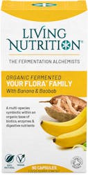 Living Nutrition Your Flora Family With Banana & Baobab 60 Capsules