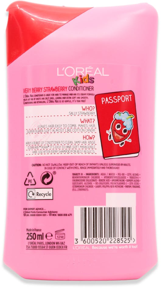 L'Oreal Kids Very Berry Strawberry Conditioner 250ml - 2