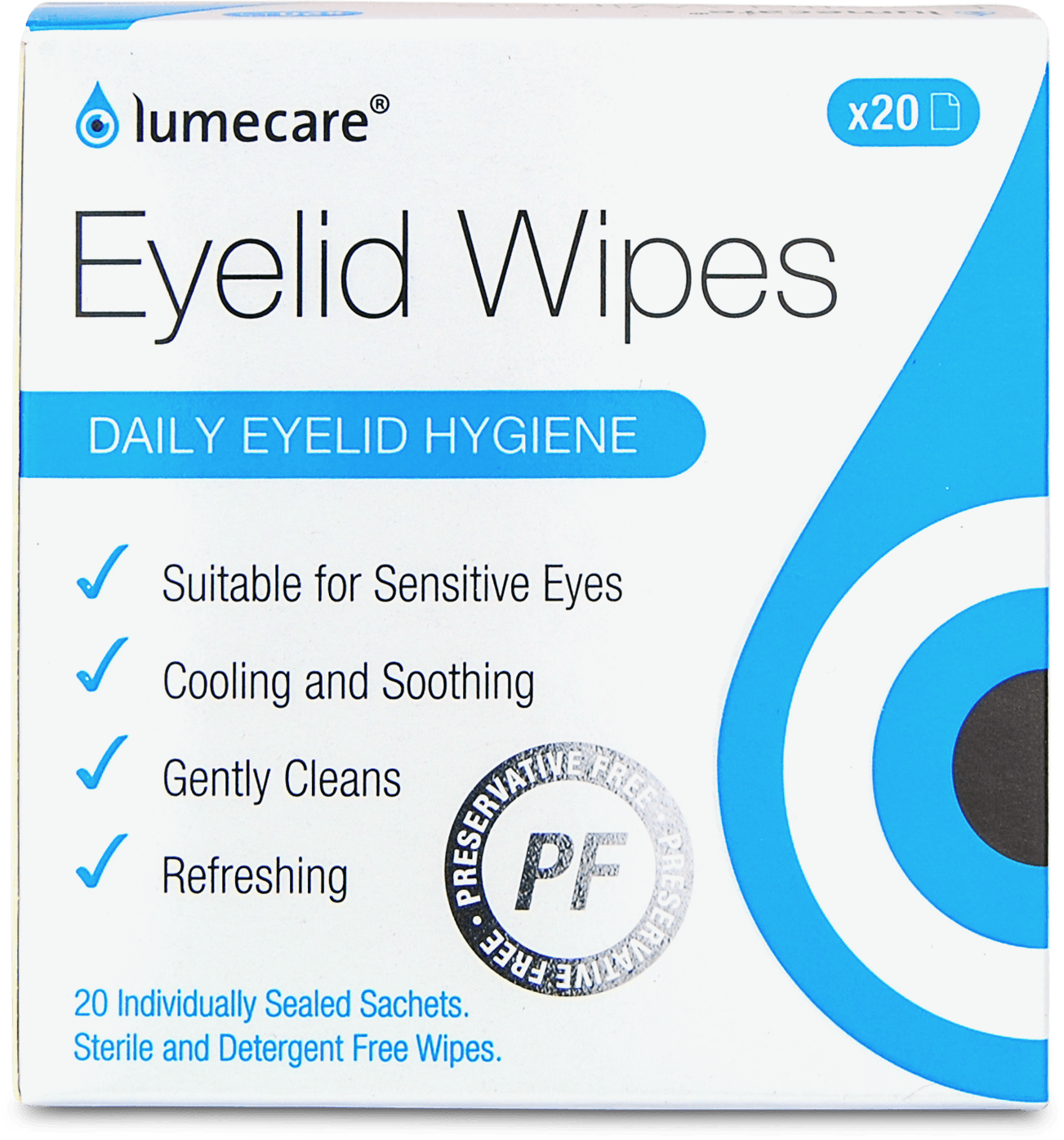 Lumecare Daily Eyelid Wipes 20 Pack medino