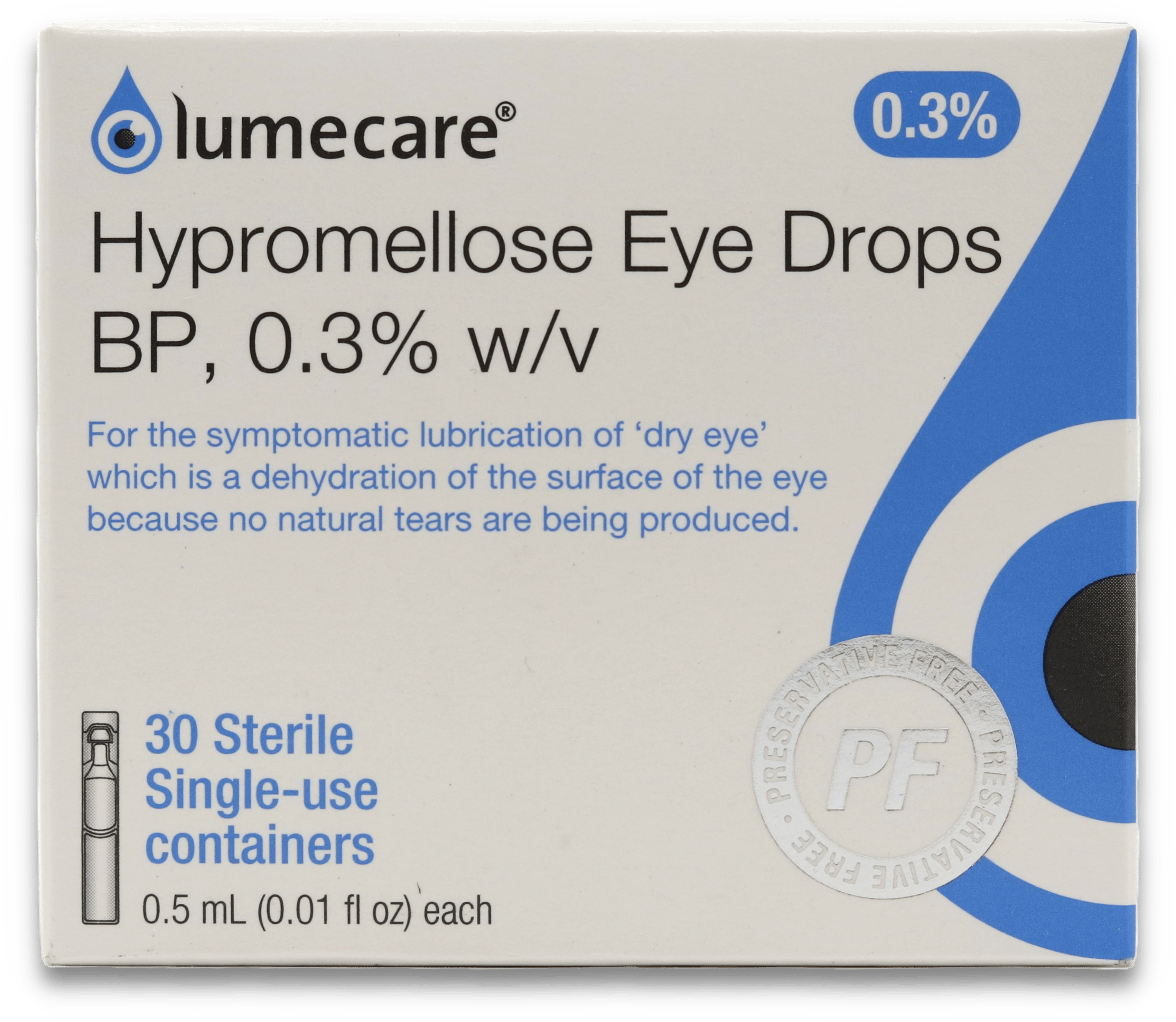 Lumecare Hypromellose Eye Drops Unit Dose 30 x 0.5ml medino