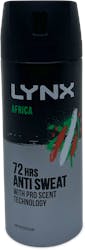 Lynx Africa 72 Hrs Anti Sweat Deodorant 150ml