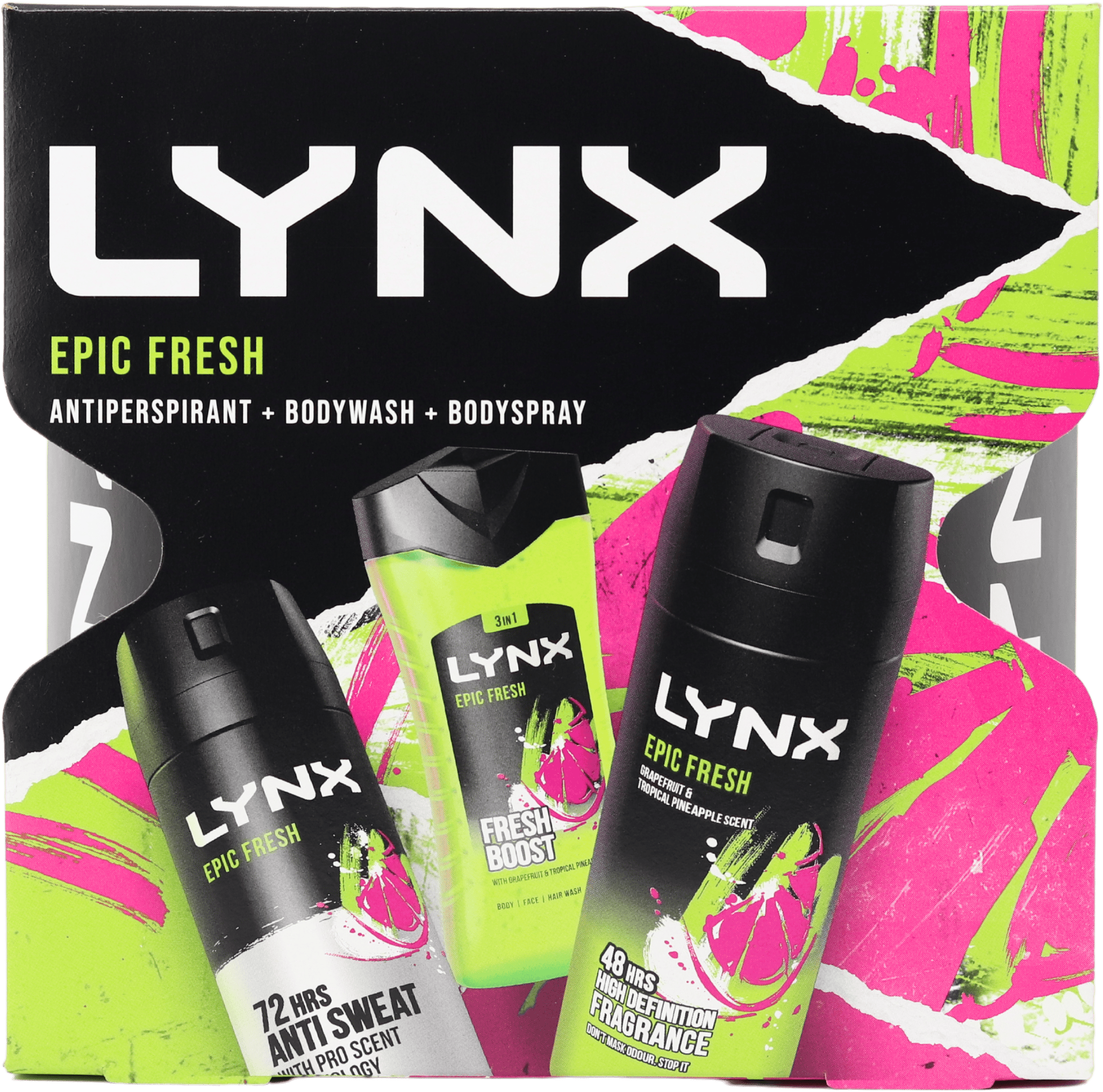 LYNX Epic Trio Gift Set Body Wash, Body Spray & Anti-Perspirant
