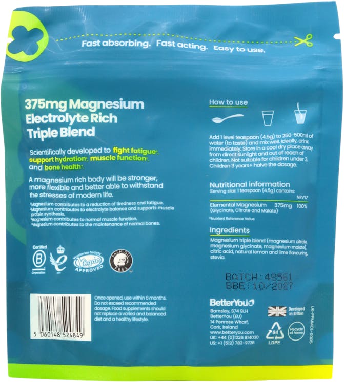 BetterYou Magnesium Max Lemon & Lime Powder 135g - 2