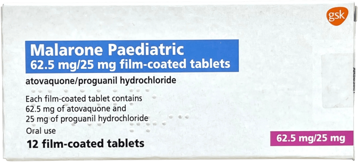 Malaria Prophylaxis - Malarone Paediatric 12 Tablets