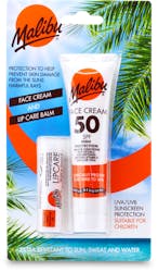 Malibu Face Cream Spf 50 40ml & Lip Balm Spf 30 Twin Pack