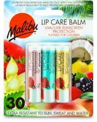 Malibu 3 Pack Lip Balm (Watermelon/Mint/Vanilla) SPF30
