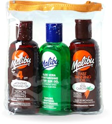 Malibu Tanning Pack Oil and After Sun 3 Pack Bundle