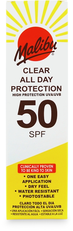 Malibu Clear All Day Protection Spray Pump SPF50 250ml
