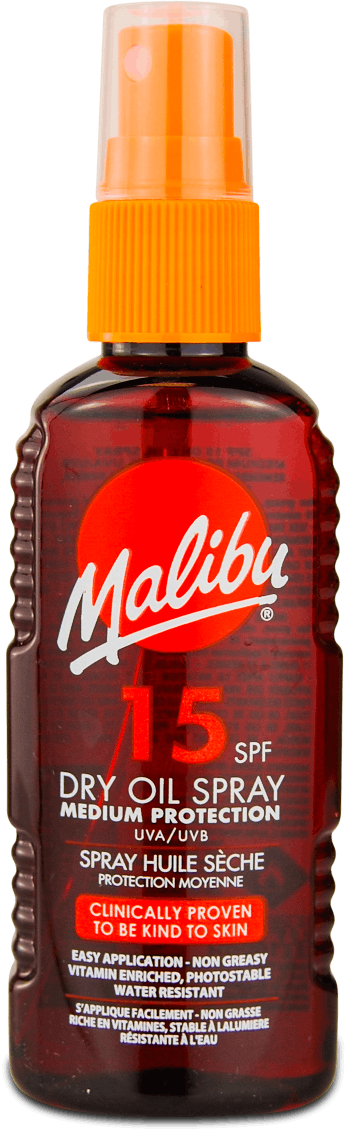 malibu dry oil spray spf 15