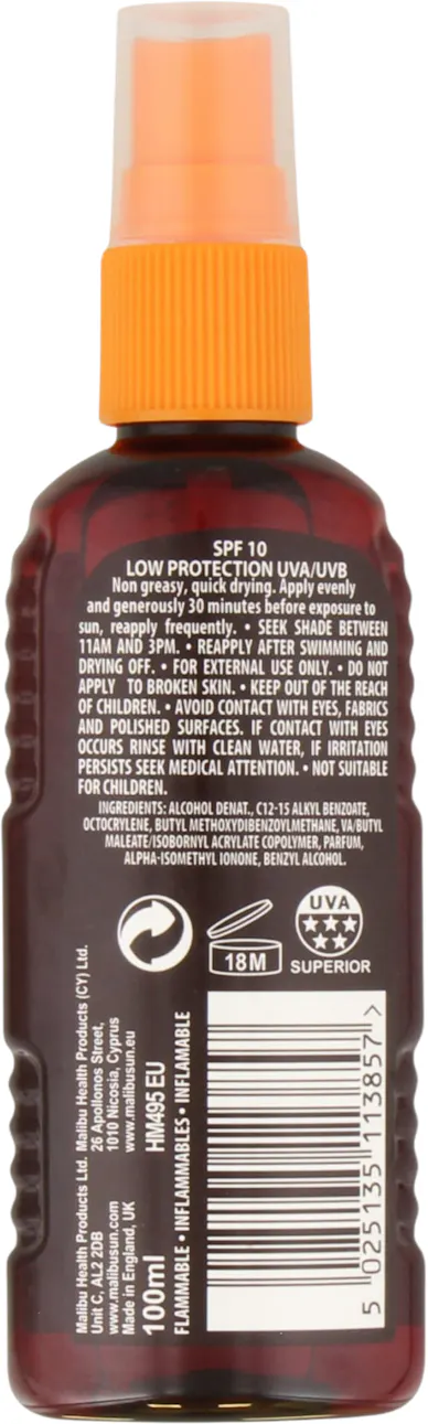 Malibu Dry Oil Spray SPF10 100ml - 2