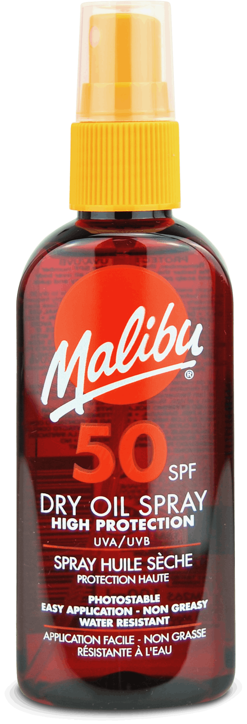 malibu dry oil spray spf 50