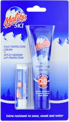 Malibu Ski Duo Face Protection Cream SPF20 and Lip Protection SPF20