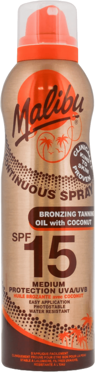 Malibu Tanning Oil with Coconut Spray SPF15 175ml