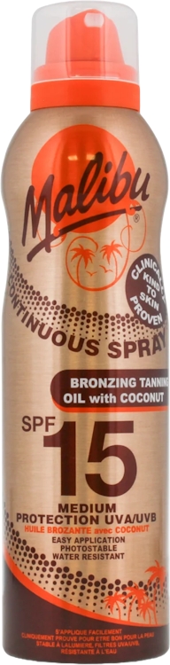 Malibu Malibu Continuous Spray Bronzing Tanning Oil with Coconut SPF15 175ml
