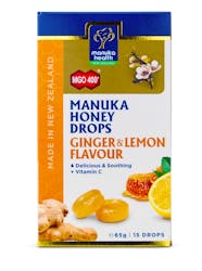 Manuka Health Honey Drops Ginger & Lemon 15