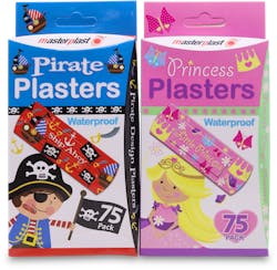 Masterplast Pirate And Princess Assorted Plasters Twin 75 Pack