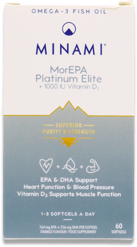 Minami MorEPA Platinum Elite Omega-3 + 1000IU Vitamin D3 60 Softgels