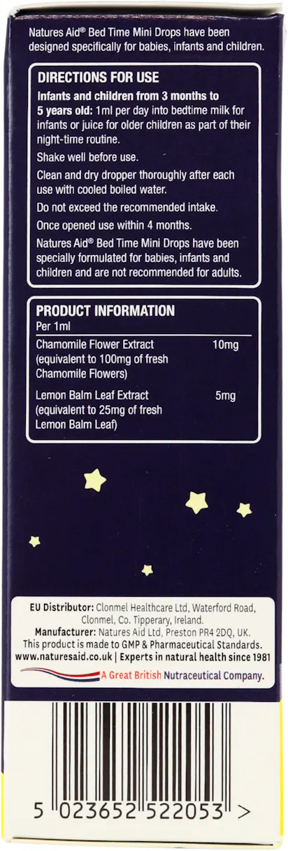 Natures Aid Mini Drops Bed Time (Chamomile & Lemon Balm) 50ml - 2