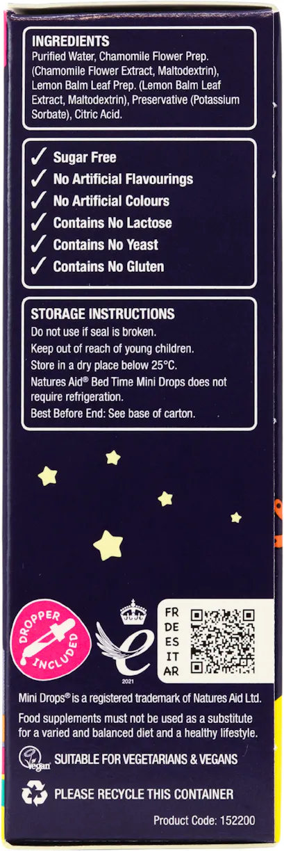 Natures Aid Mini Drops Bed Time (Chamomile & Lemon Balm) 50ml - 3