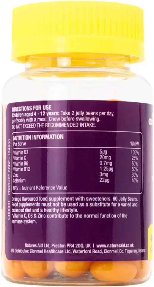 Natures Aid Mini Drops Jelly Beans Immune  Orange 60 Pack - 3