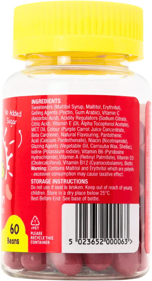 Natures Aid Mini Drops Jelly Beans Multivitamin Strawberry 60 Pack - 2