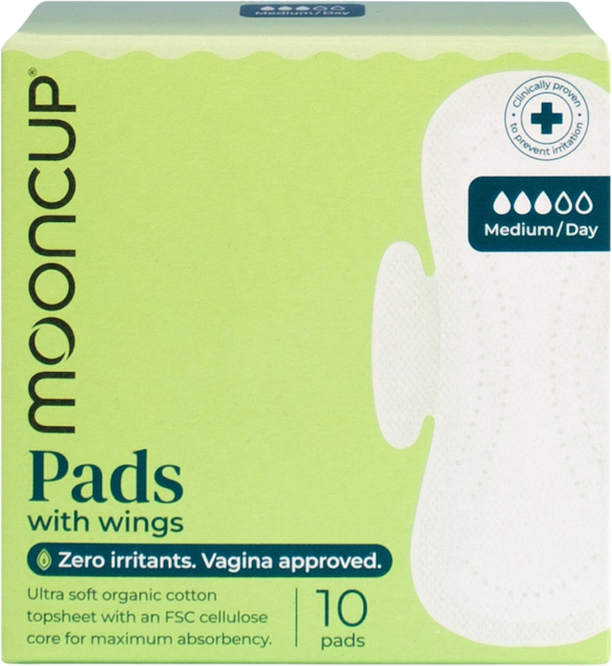 Pads with Wings | Medium/Day (10 pack) | Plastic-free| Vegan
