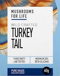 Mushrooms For Life Organic Turkey Tail Powder Amber Glass 60g