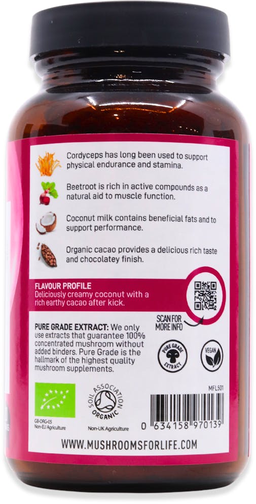 Mushrooms For Life Organic Cordyceps Beetroot Latte 130g - 2