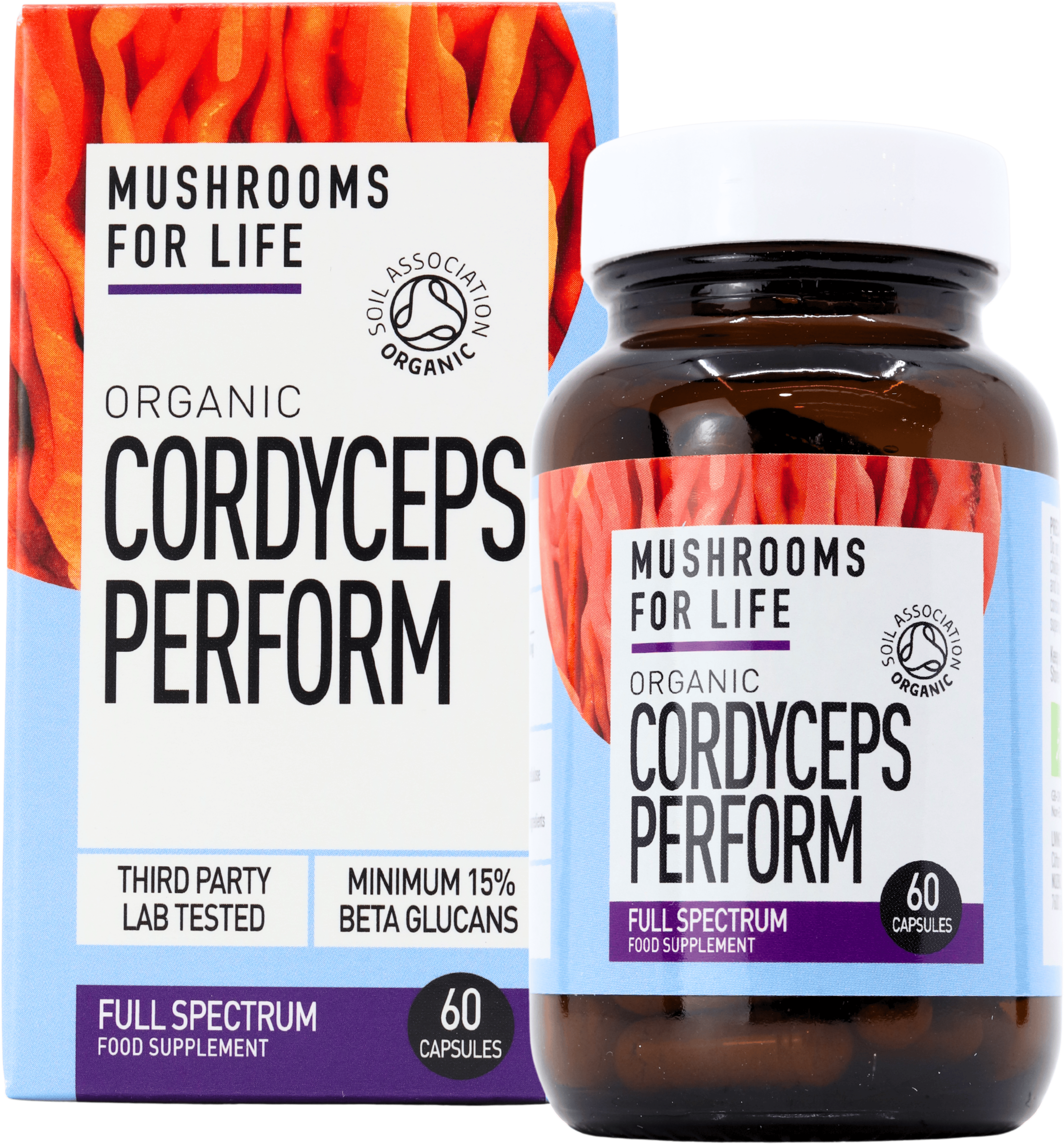 Mushrooms For Life Organic Cordyceps Perform Full Spectrum 60 Capsules