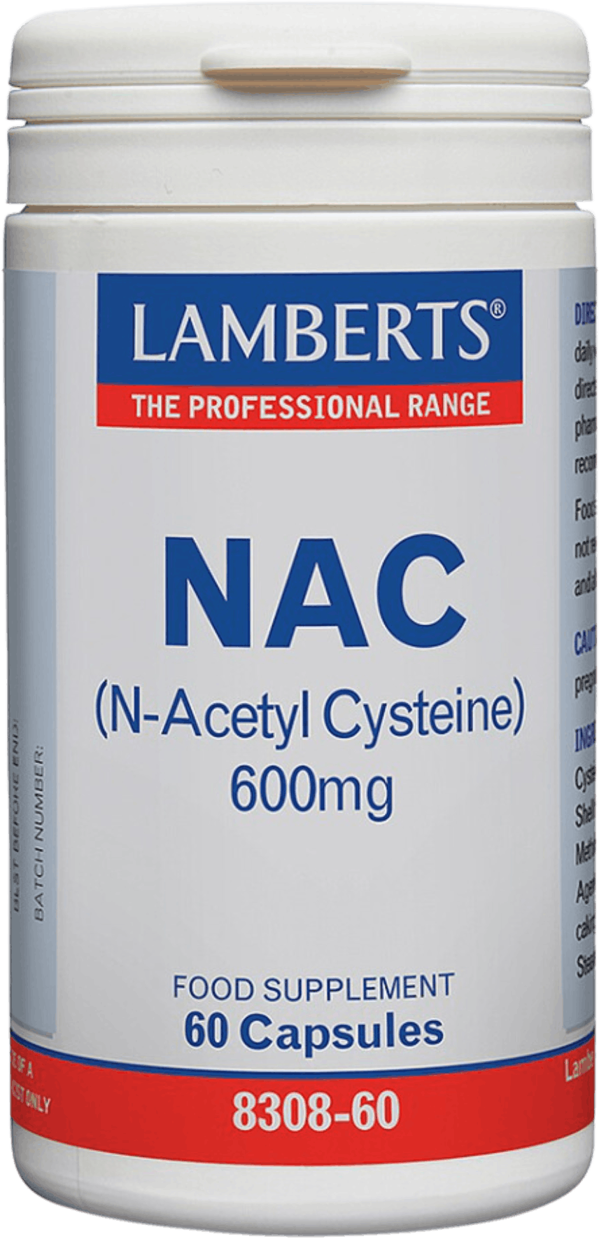 Lamberts N-Acetyl Cysteine (NAC) 600mg 60 Capsules | Medino