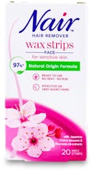 Nair Nourish Facial Wax Strips 7 in 1 Japanese Cherry Blossom 20 pack