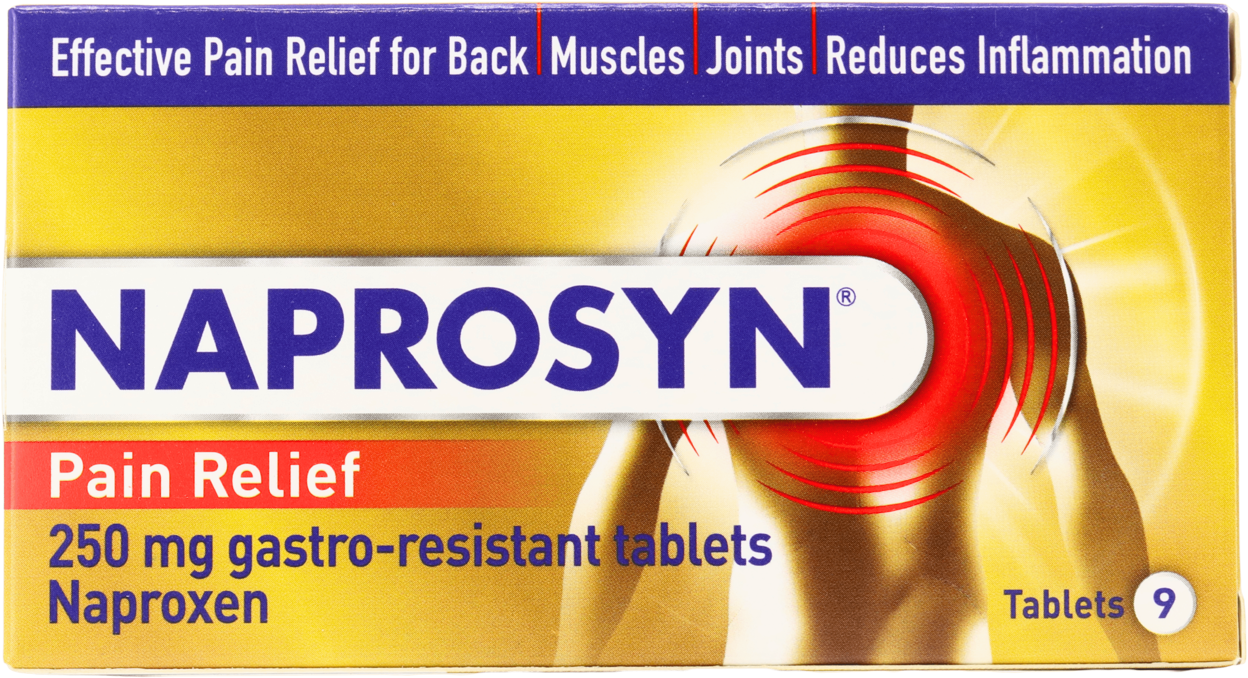 Naprosyn Pain Relief 250mg Gastro-Resistant 9 Tablets