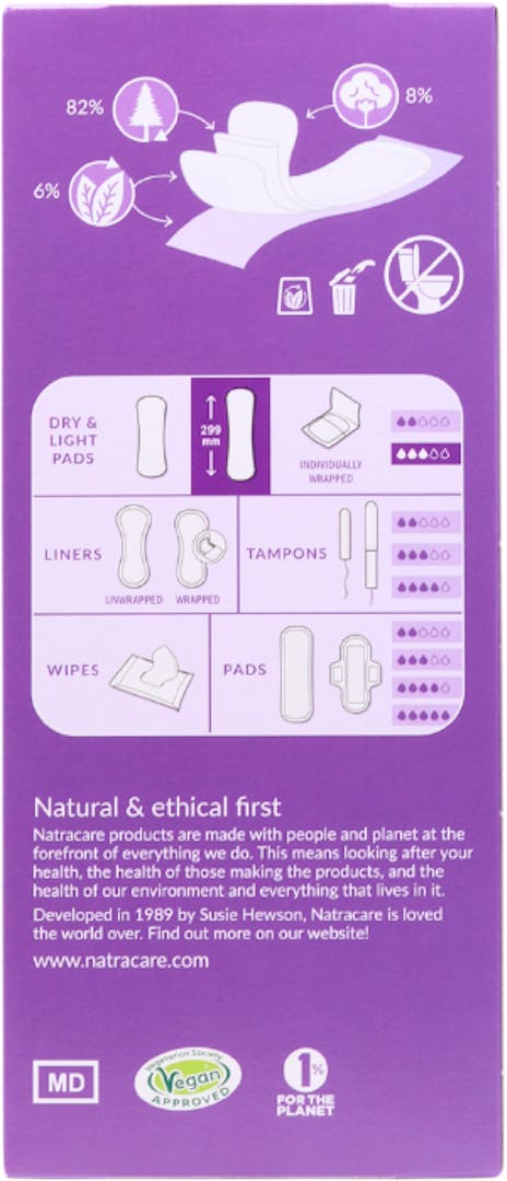 Natracare Dry & Light Plus Pads 16 pack - 2