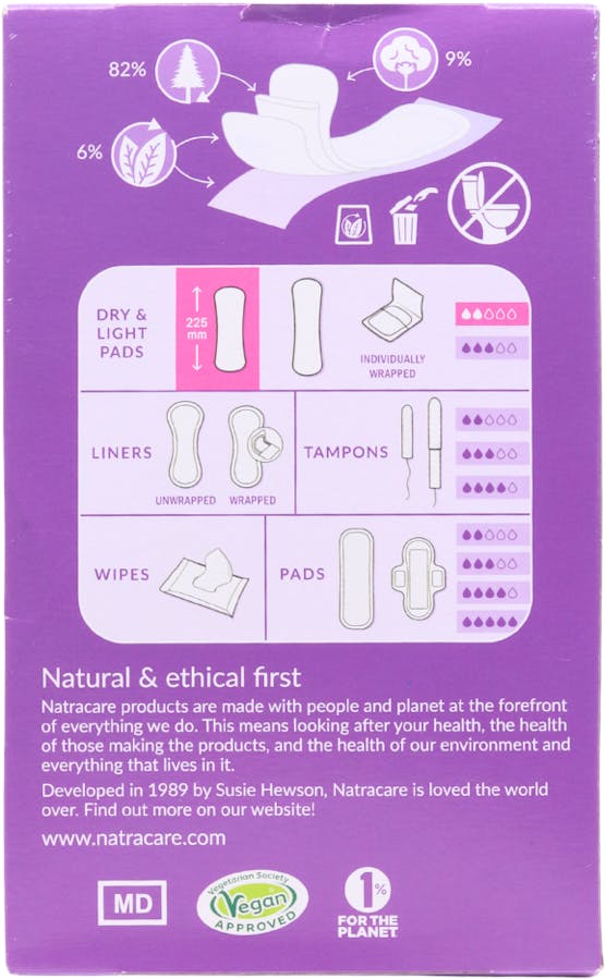 Natracare Dry & Light Slim Pads 20 pack - 2