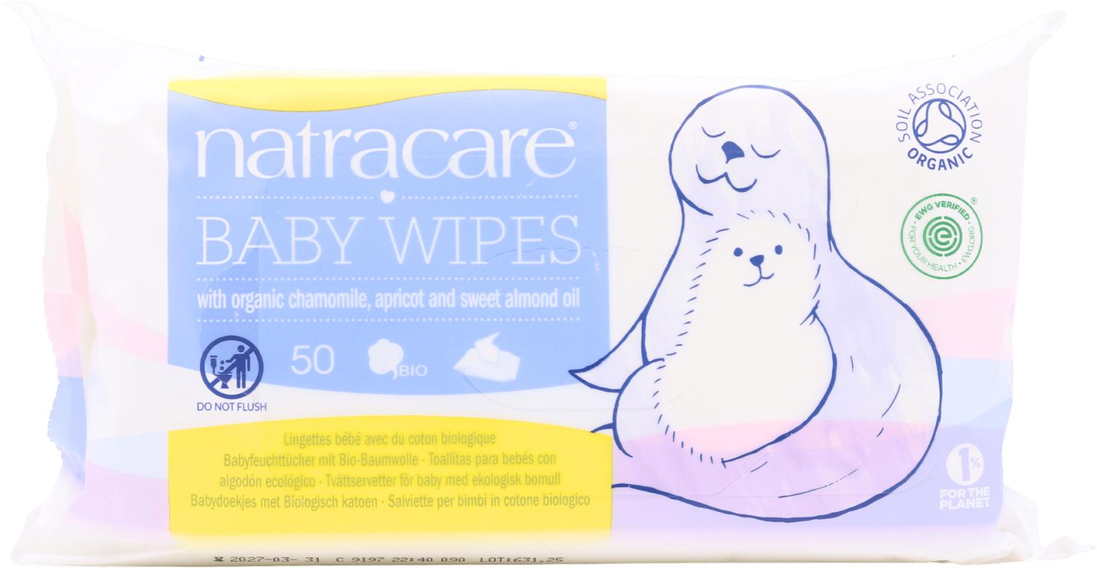 Natracare Organic Baby Wipes 50pc