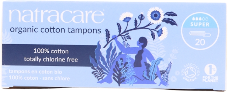Natracare Organic Cotton Non-Applicator Tampons - Super (pack of 20...