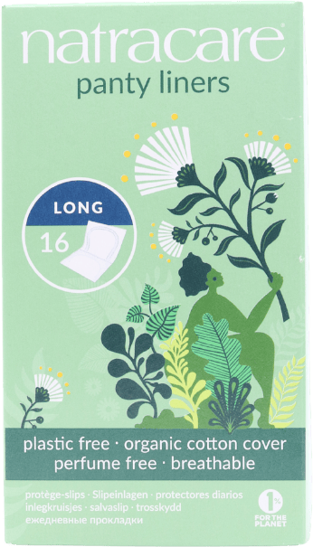 Natracare Panty Liners Long Wrapped 16 pack