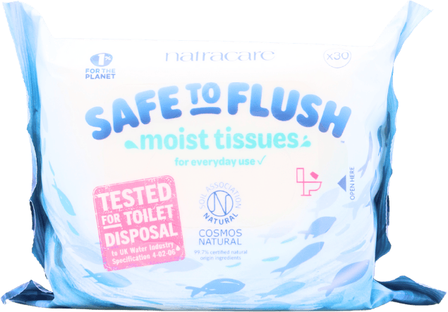 Natracare Safe to Flush Moist Tissues 30 pack