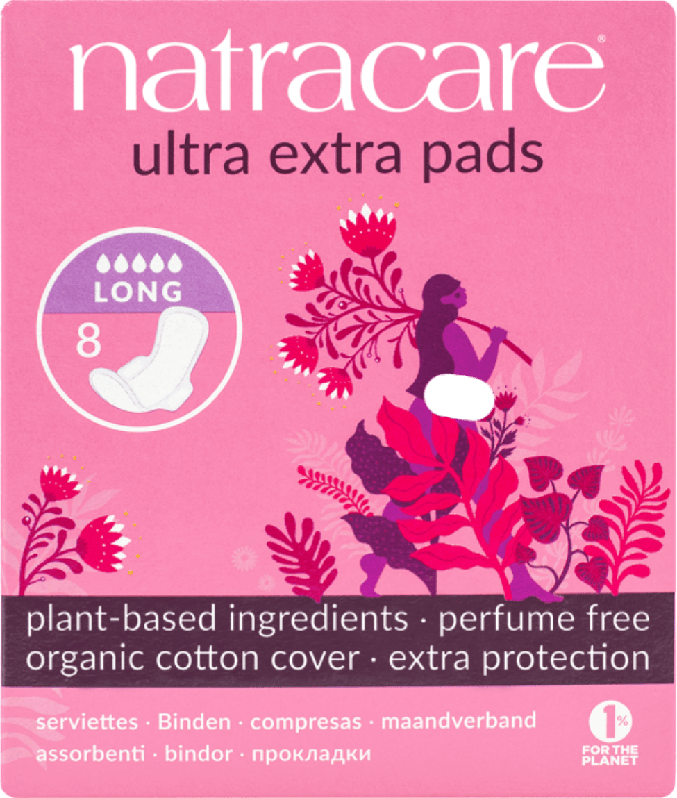 Natracare Ultra Extra Pads Long with Wings 8 pack