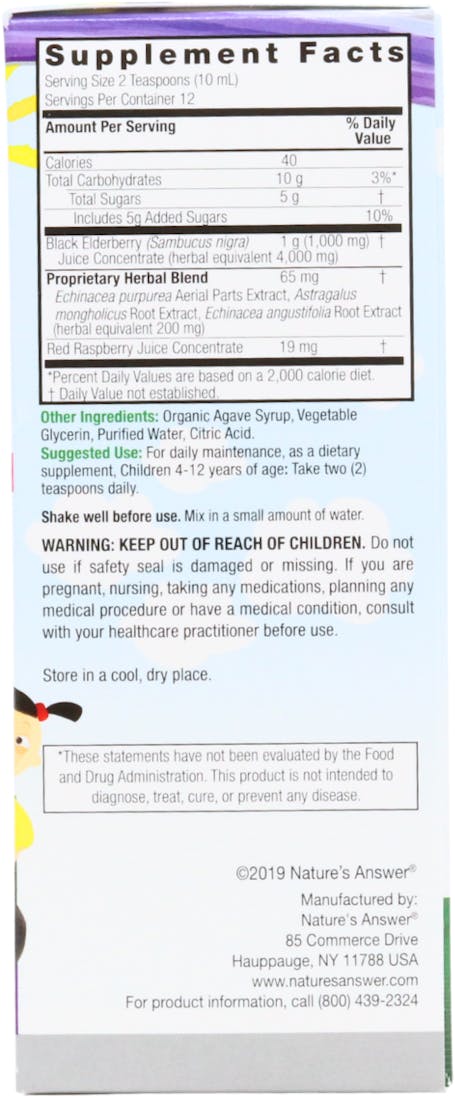 Nature's Answer Kids Sambucus Liquid Formula 120ml - 2